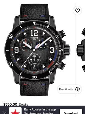 Tissot NBA Men's Black Chronograph with Red & Blue Accents